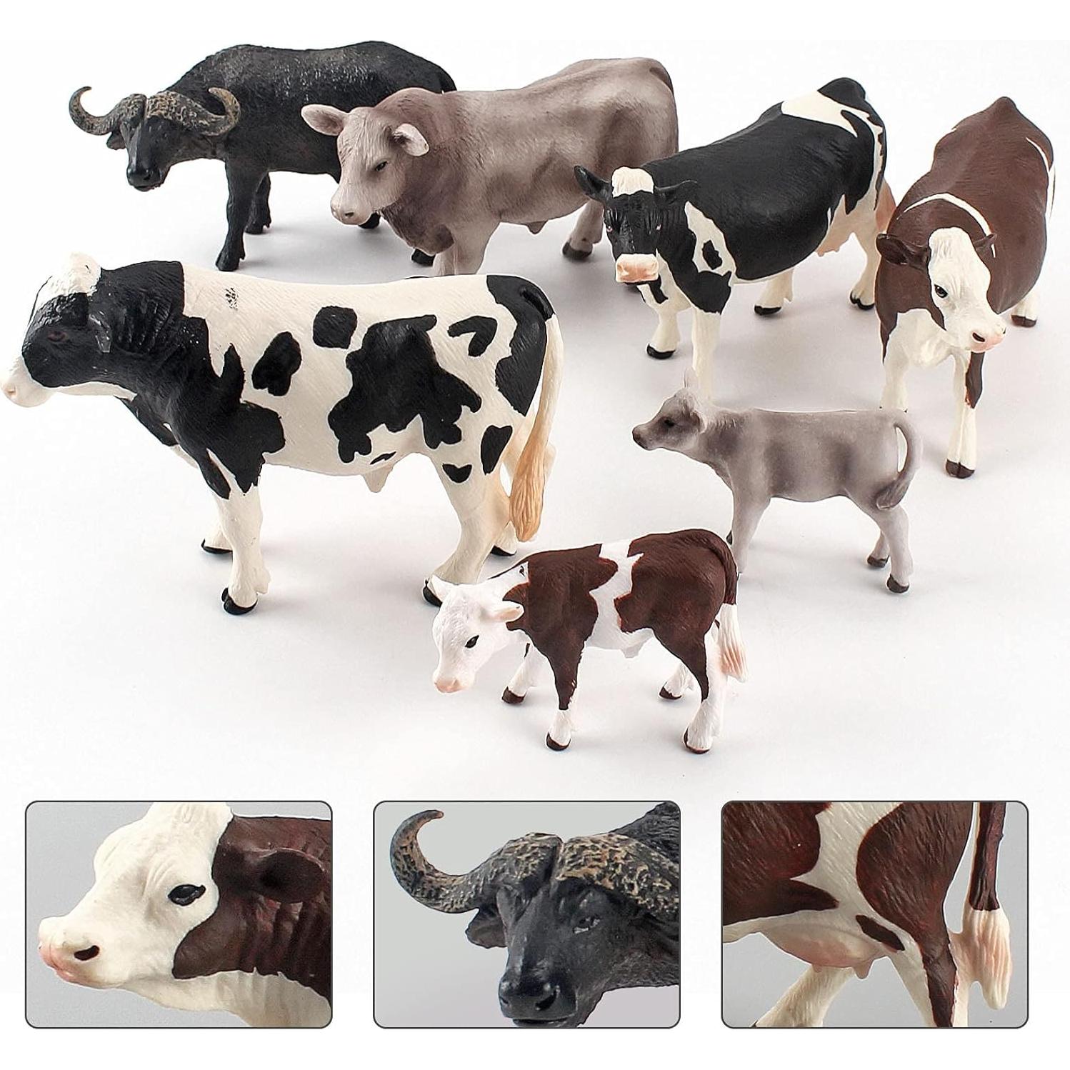 Set de Figuras de Vacas Realistas 7PCS LC JoyCre para Diorama
