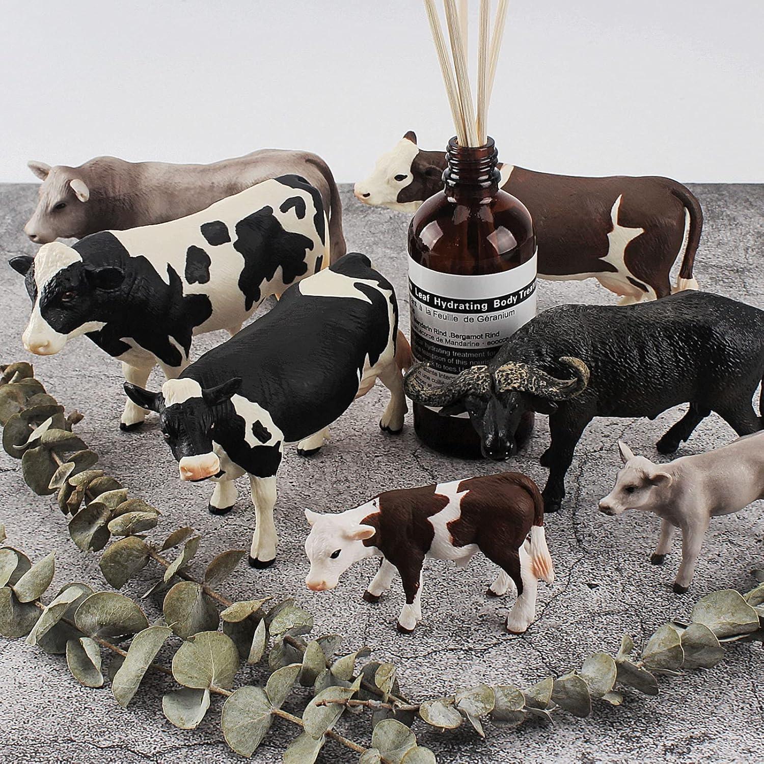Set de Figuras de Vacas Realistas 7PCS LC JoyCre para Diorama