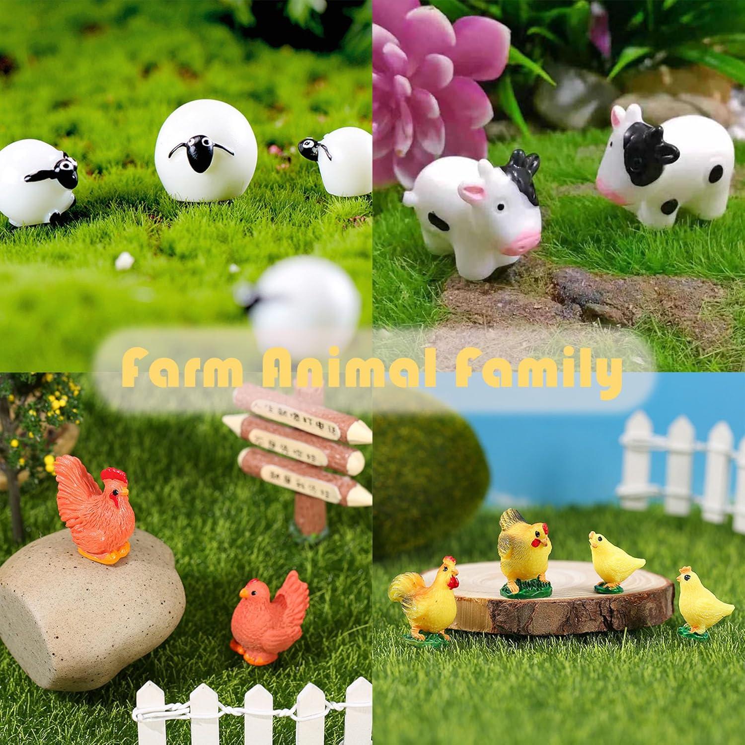 50 Mini Figuras de Animales de Granja SparkleFab - Resina