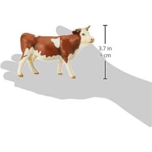 Figura de Vaca Simmental Papo - Realista y Pintada a Mano - 13x4x8 cm