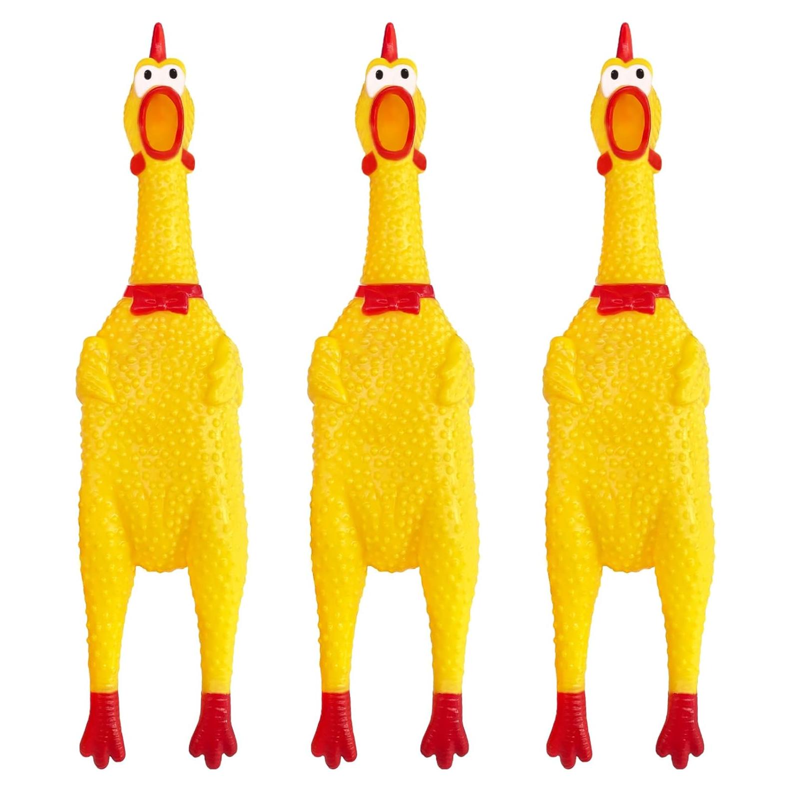 3 Pcs Juguetes de Pollo Gritón de Goma Xeehwb 30 cm