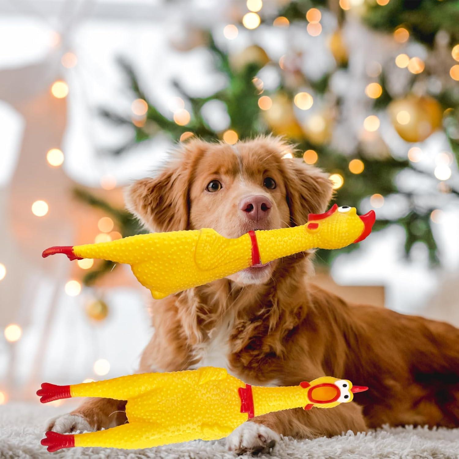 3 Pcs Juguetes de Pollo Gritón de Goma Xeehwb 30 cm