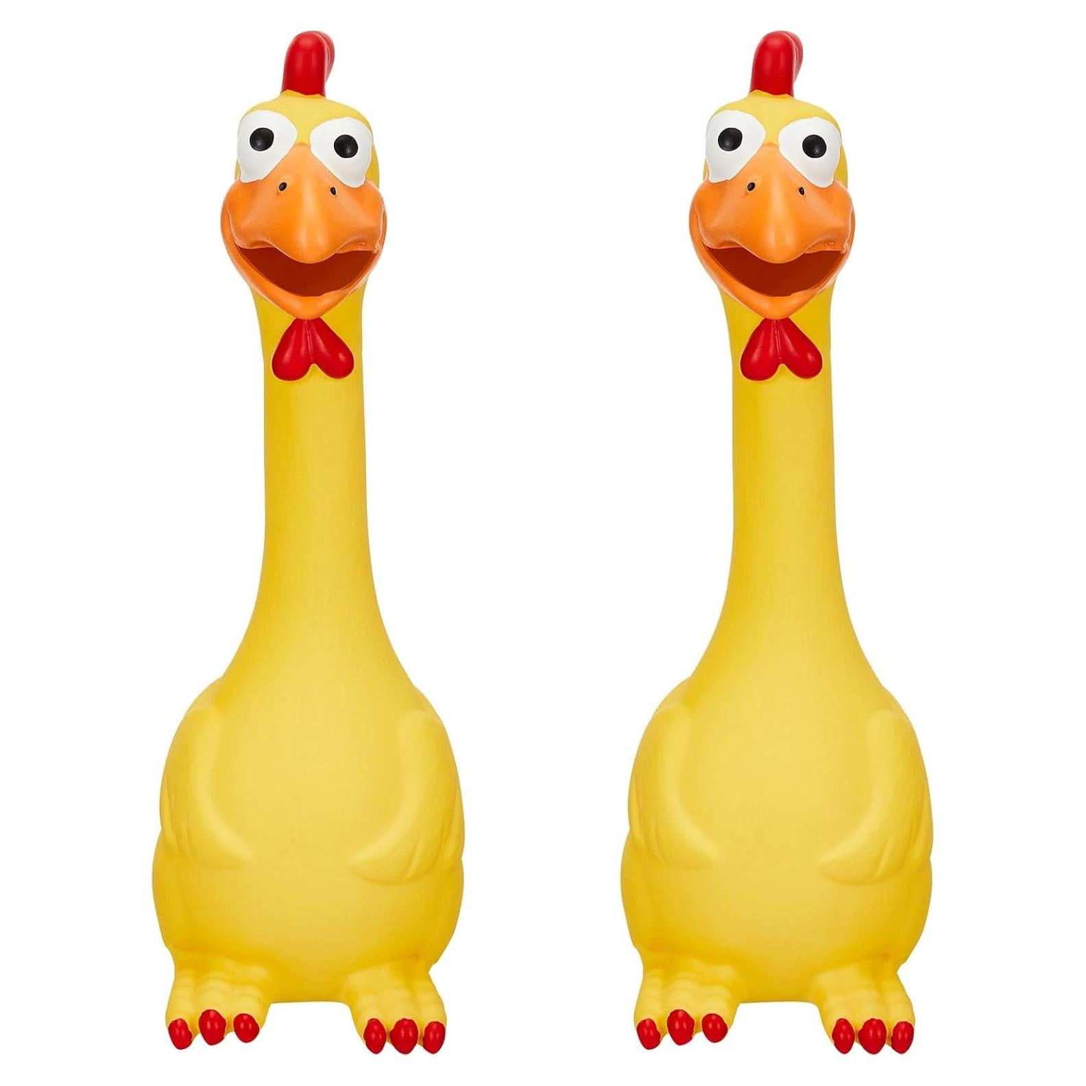 Juguetes de Gato Hungdao 2 Pcs Goma Chirriante 28 cm Amarillo