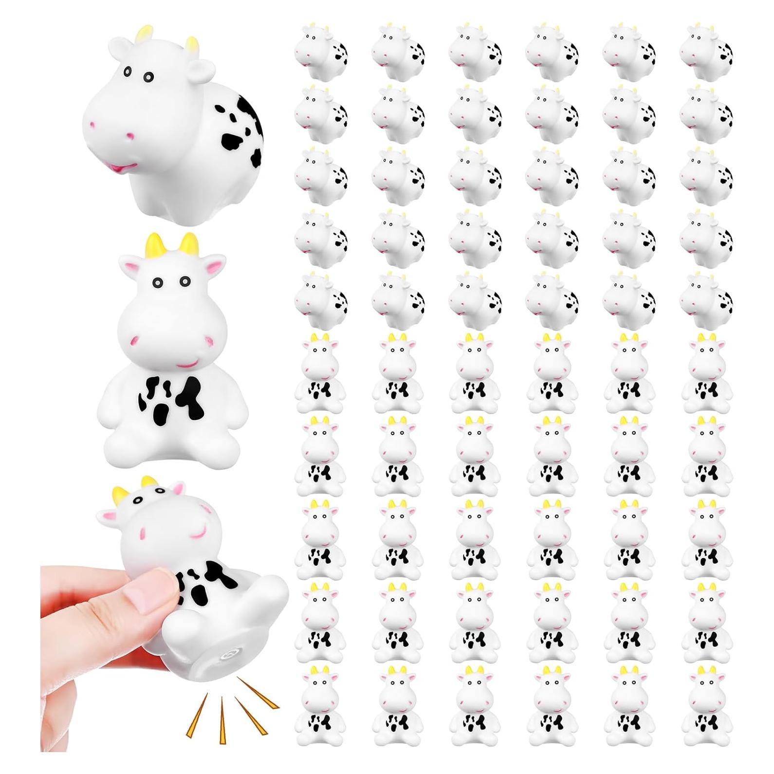 60 Juguetes de Baño de Goma Vaca HongMengUS 6.5 cm