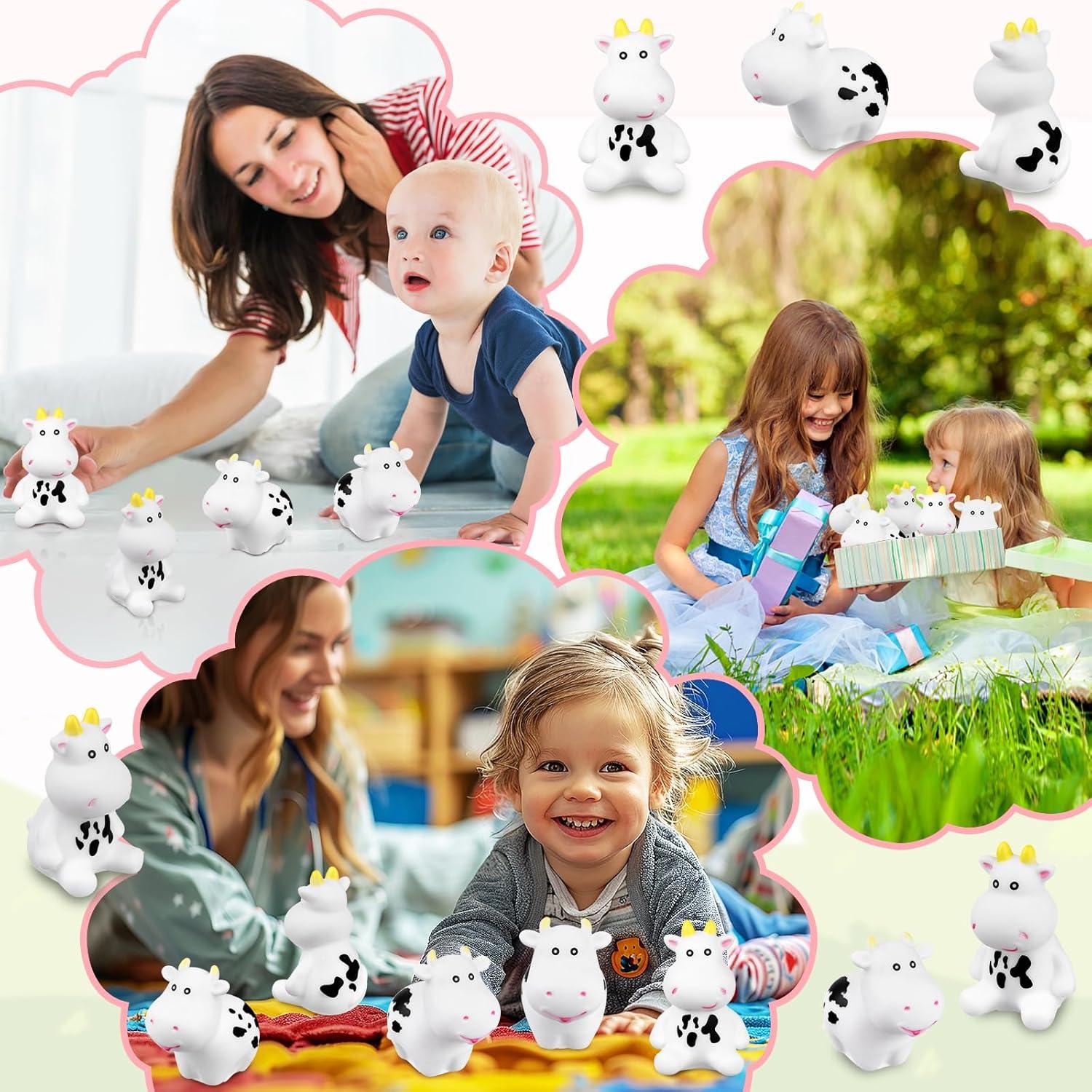 60 Juguetes de Baño de Goma Vaca HongMengUS 6.5 cm