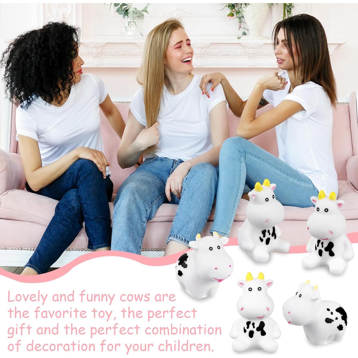 60 Juguetes de Baño de Goma Vaca HongMengUS 6.5 cm