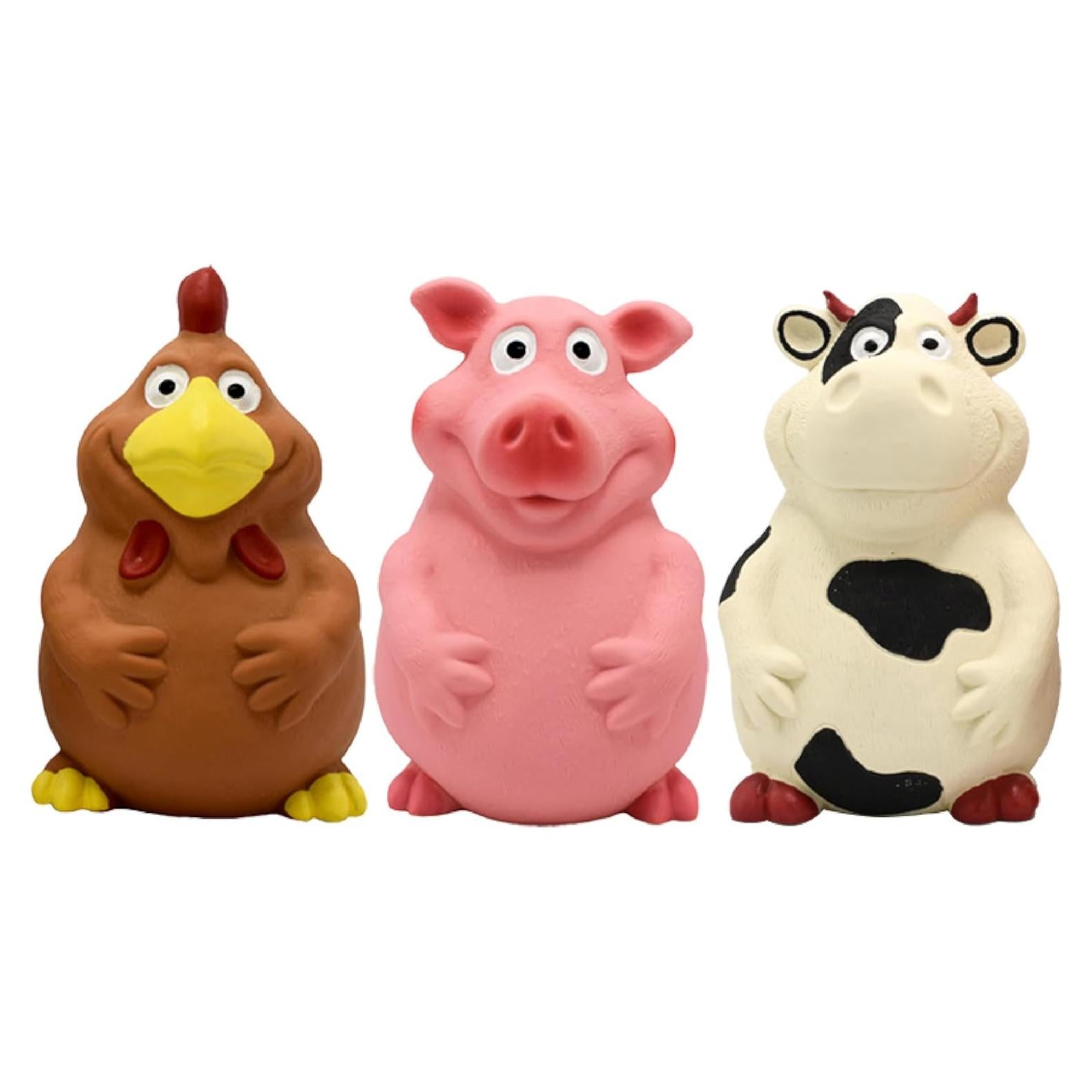 Juguetes para Perros de Láttex Genérico - Set 3 Animales 14cm