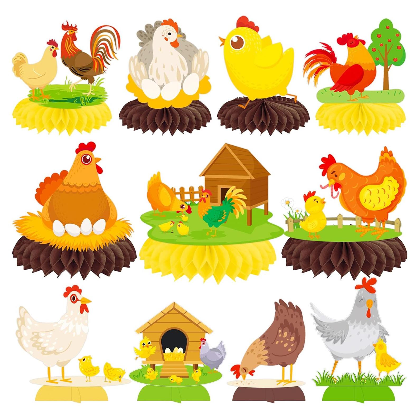 Centros de Mesa de Panal de Pollo 12 Pcs umoni para Fiestas