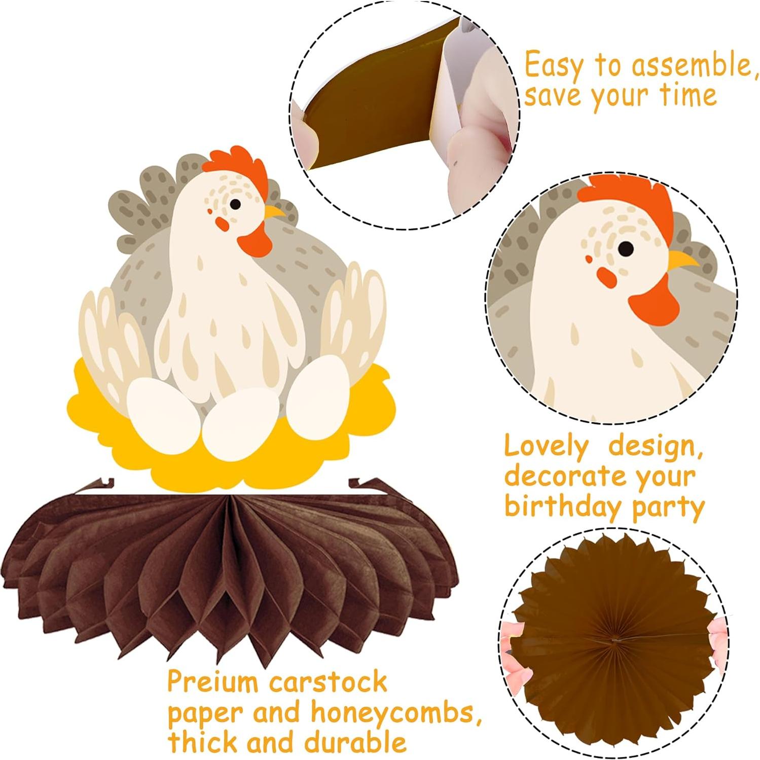 Centros de Mesa de Panal de Pollo 12 Pcs umoni para Fiestas