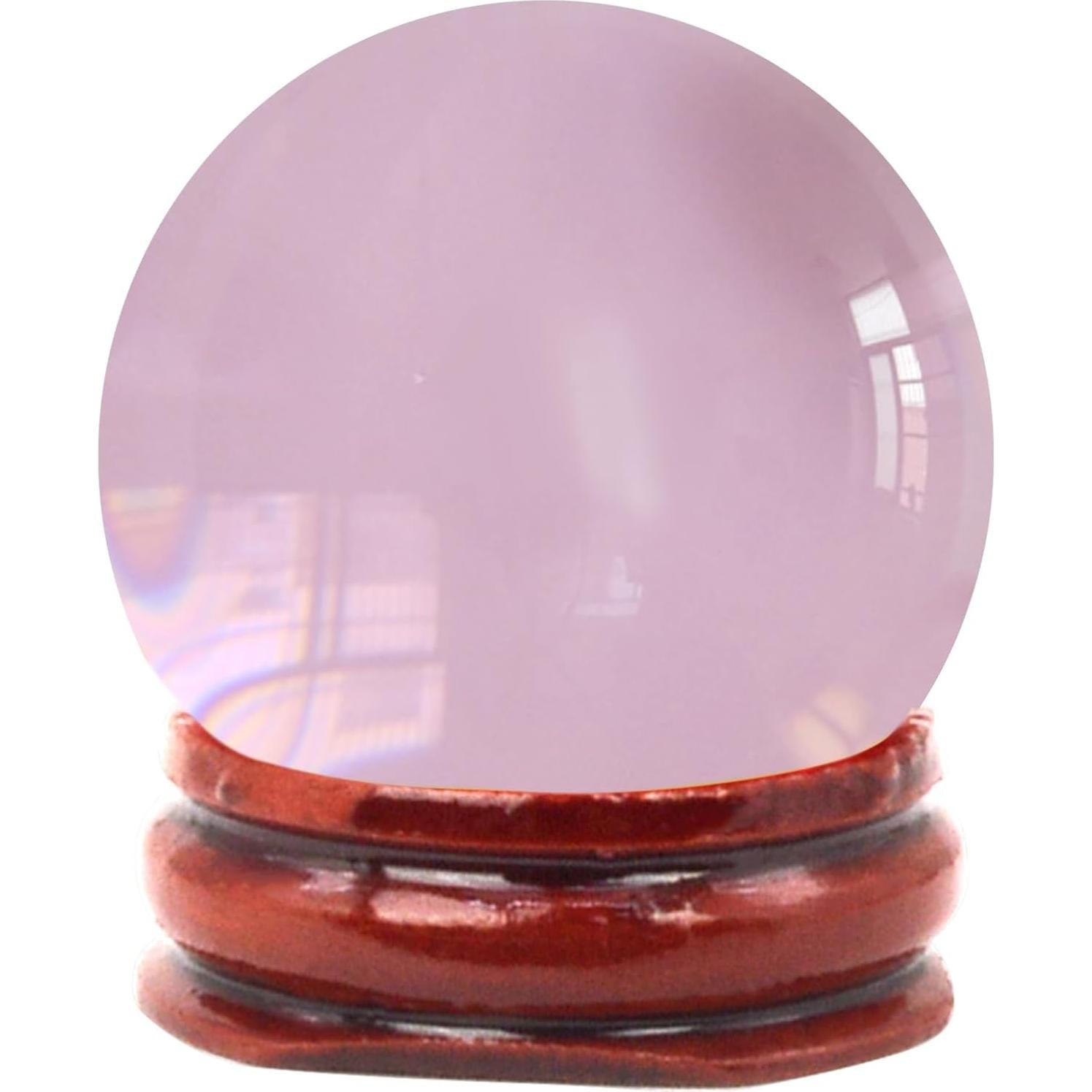 Bola de Cristal Rosa Feng Shui 40mm Decoración Fotográfica