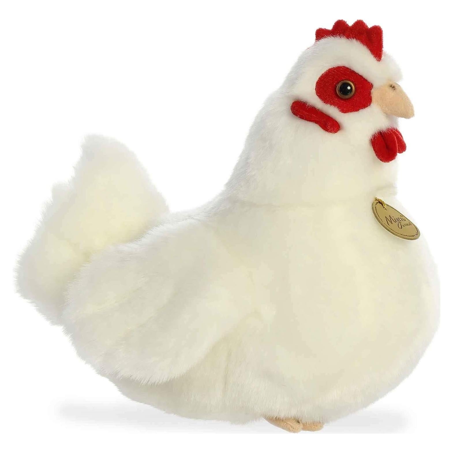 Peluche Gallina Blanca Miyoni 14 cm - Aurora Realista