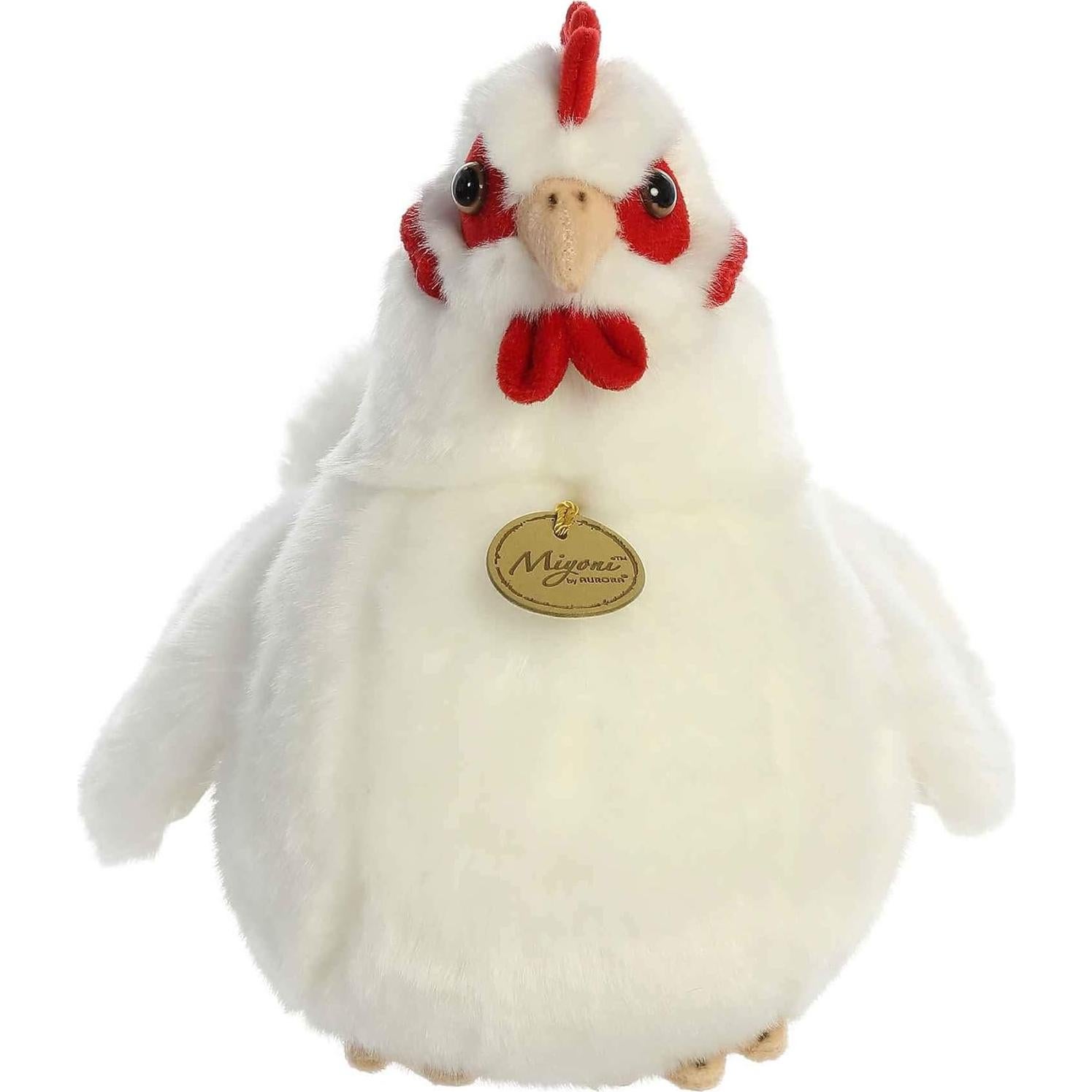 Peluche Gallina Blanca Miyoni 14 cm - Aurora Realista