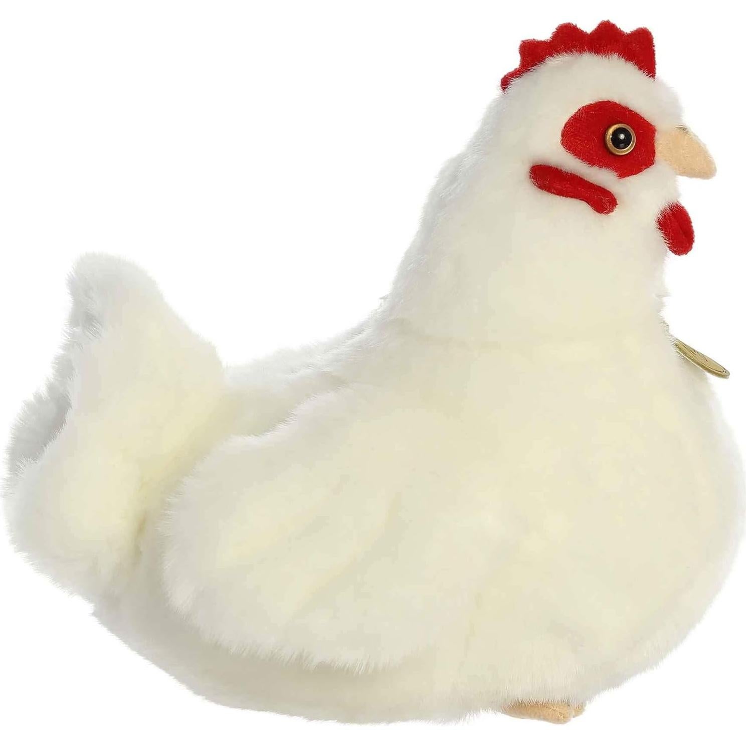 Peluche Gallina Blanca Miyoni 14 cm - Aurora Realista