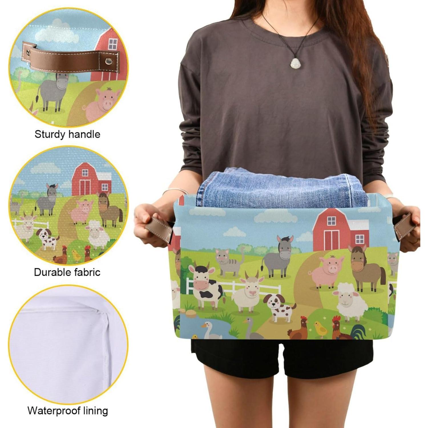 Canasta de Almacenamiento Plegable SUABO 36.1x25.9cm Animales