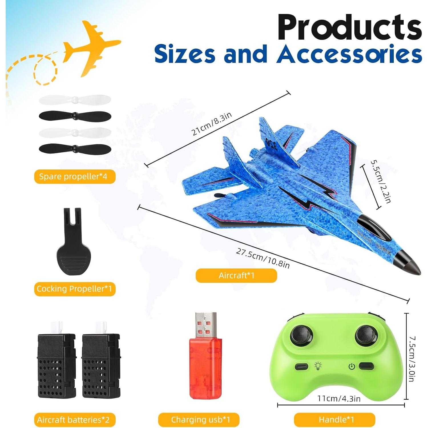 Avión RC Inalámbrico NEWFATE F22 con Luces LED 30.48cm