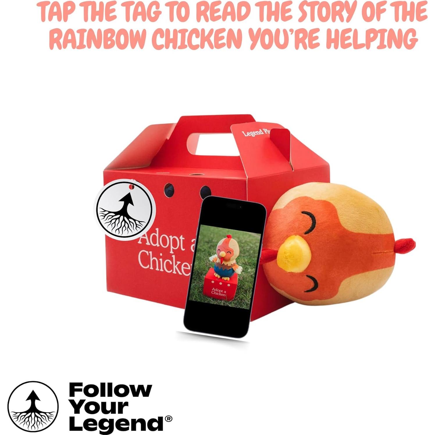 Hennifer Pollo Arcoíris Peluche 20 cm - Suave y Ecológico