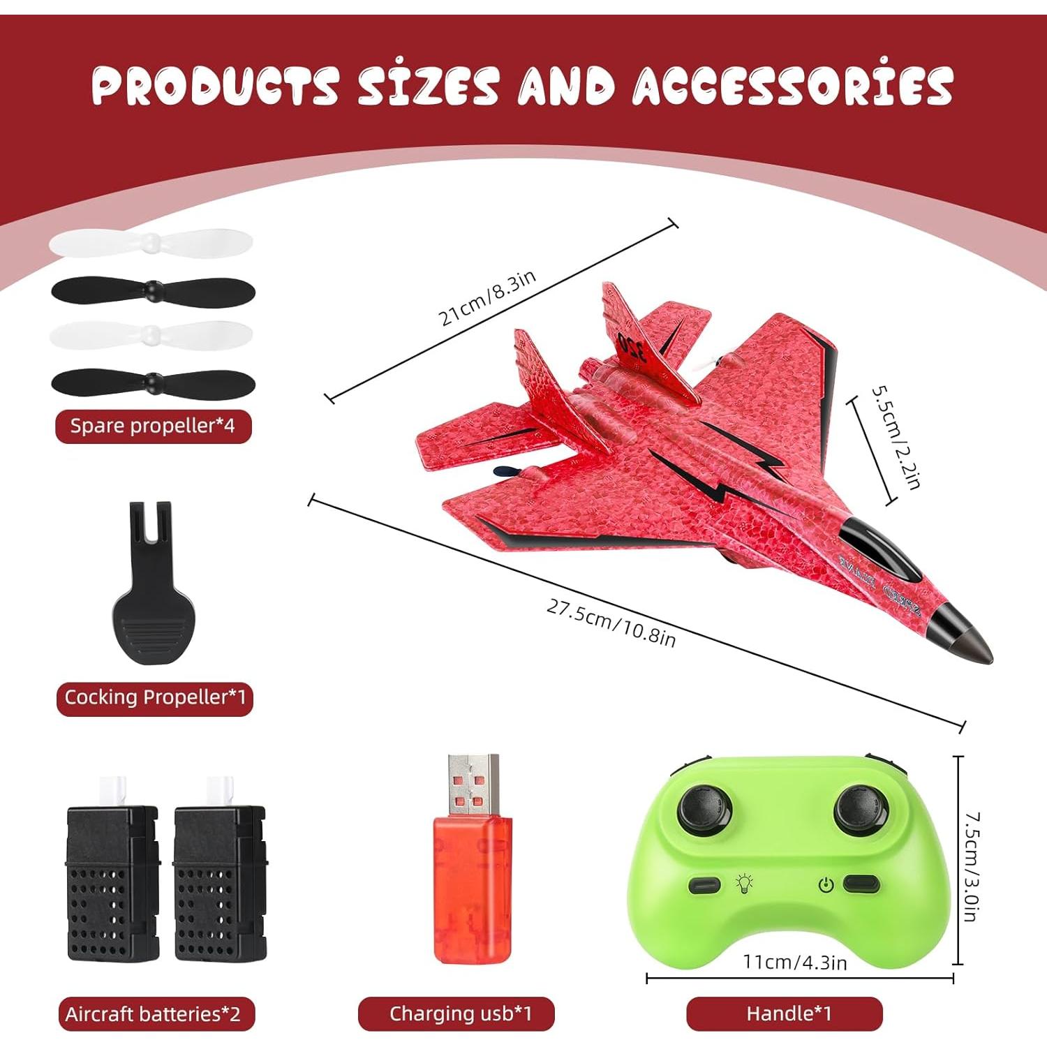 Avión RC NEWFATE F22 Inalámbrico 2CH con Luces LED