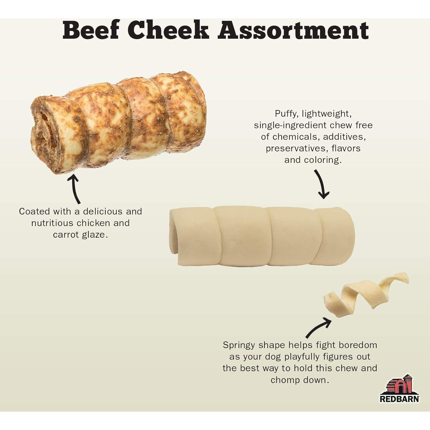 Rollos de Mejilla de Res Redbarn 25 Unidades Glaseados Pollo Zanahoria