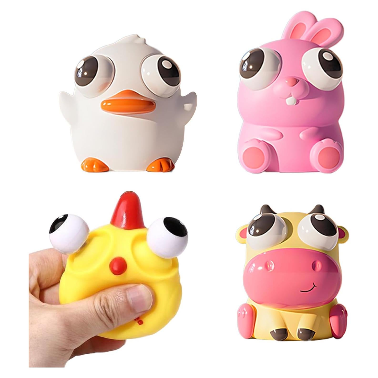 4 Juguetes Antiestrés Niulife Animales Kawaii 7.1 cm