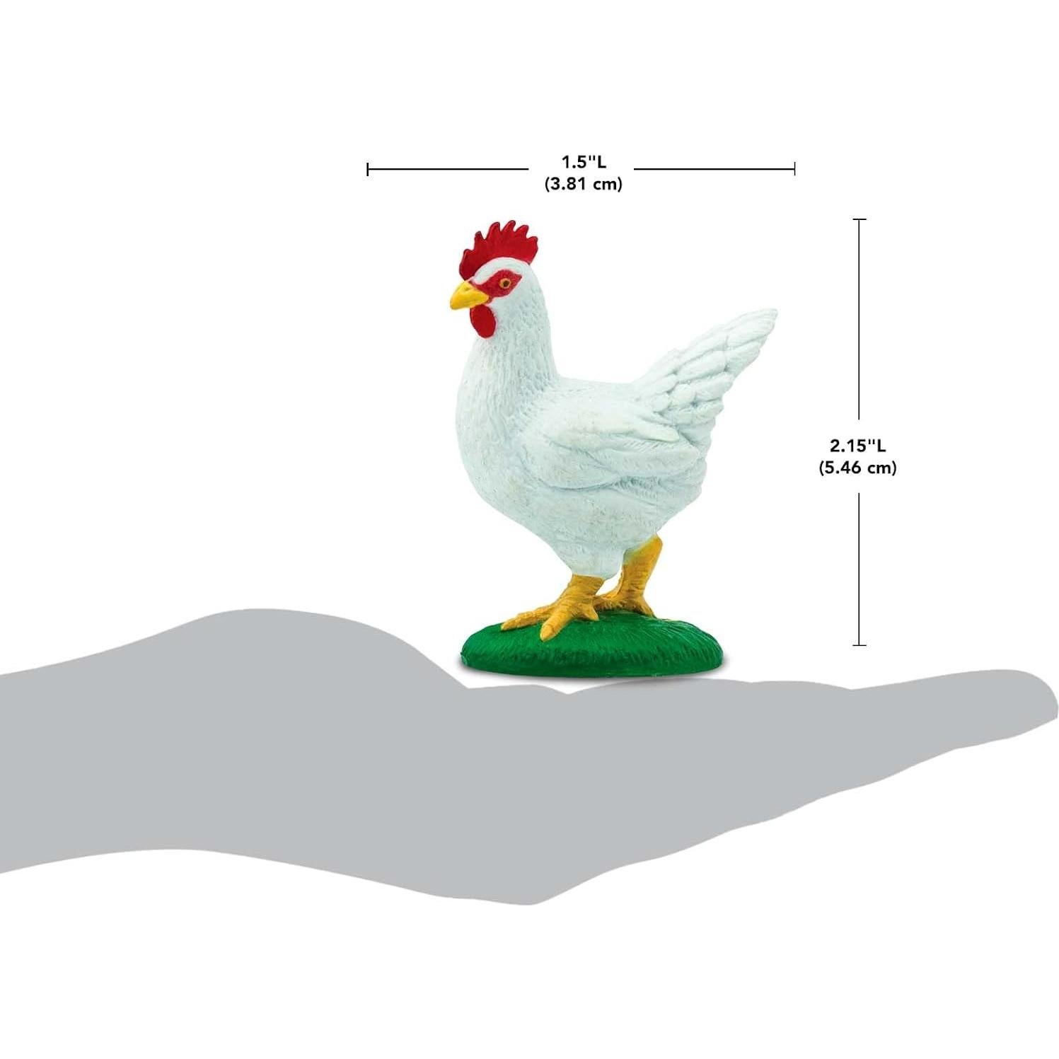 Figura de Pollo Leghorn Blanco Safari Ltd. 5.72 cm Juguete Educativo
