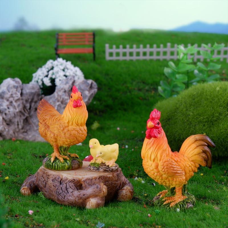 Figuras de Pollo Miniatura Pinenjoy - 9 Piezas de Resina 3-5 cm