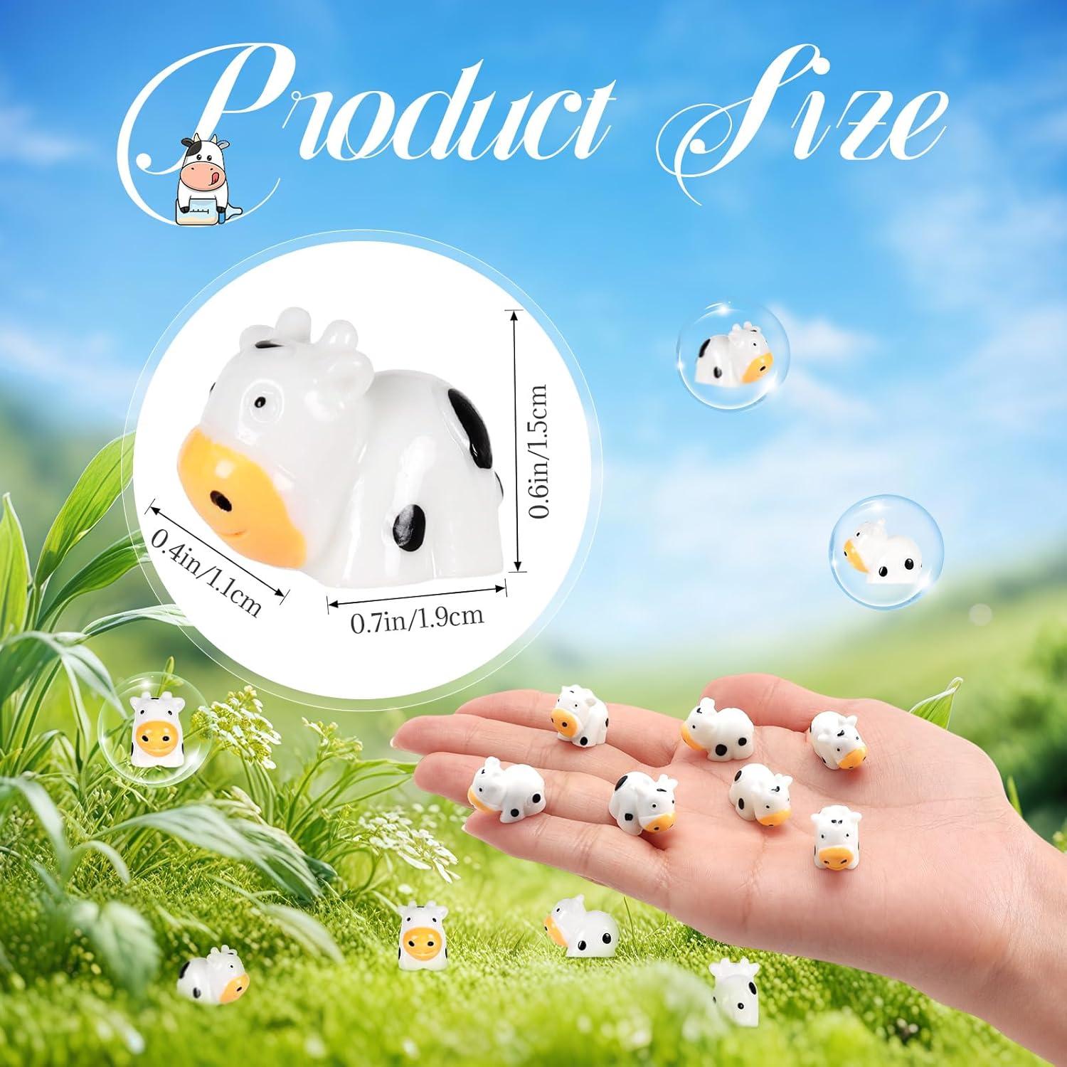 48 Mini Vacas de Resina VICROIC para Decoración y Manualidades