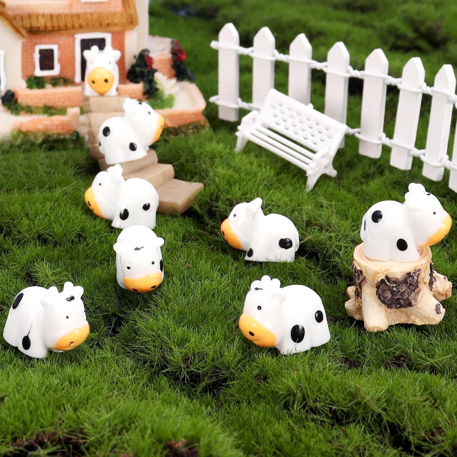 48 Mini Vacas de Resina VICROIC para Decoración y Manualidades