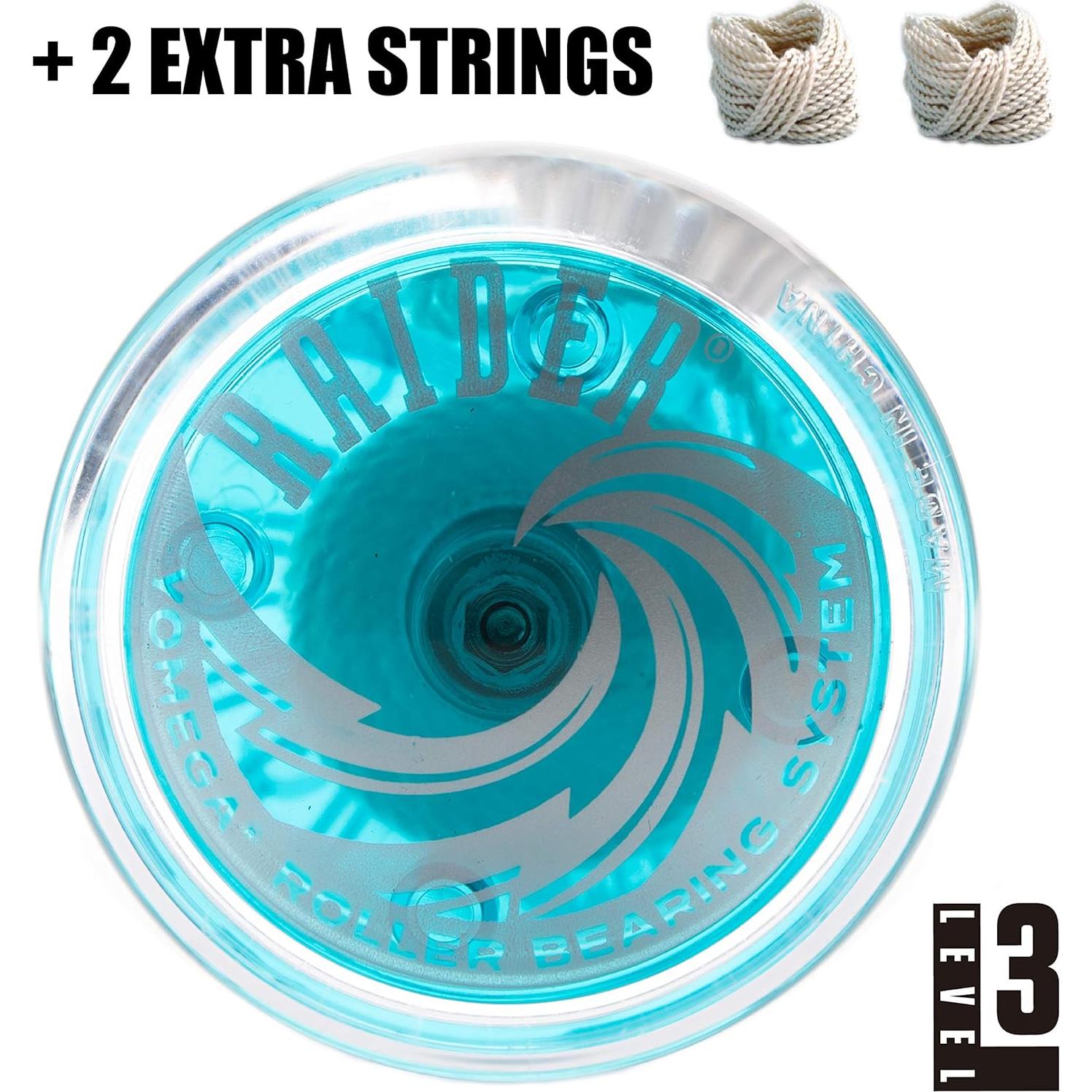 Yoyo Profesional Yomega Raider Azul Claro con 2 Cuerdas