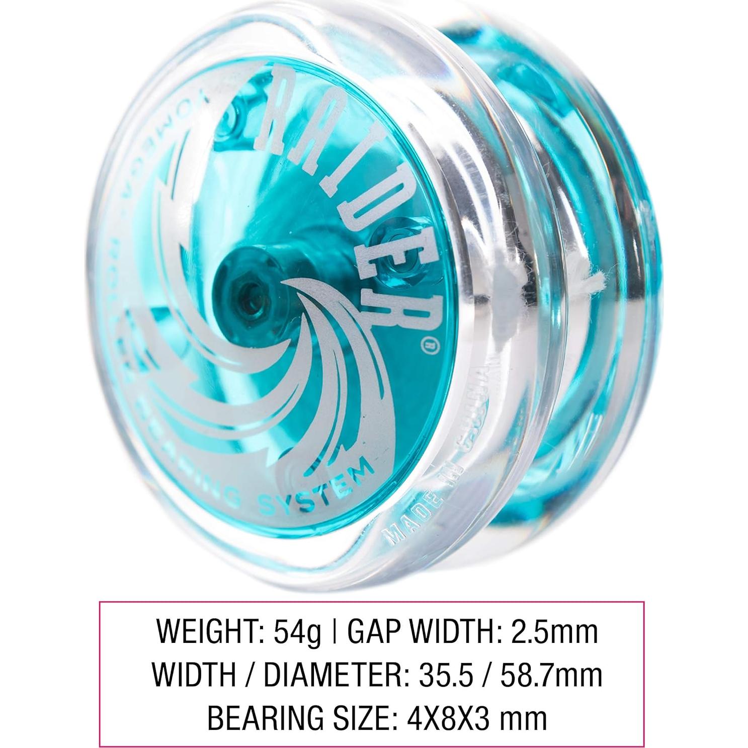 Yoyo Profesional Yomega Raider Azul Claro con 2 Cuerdas