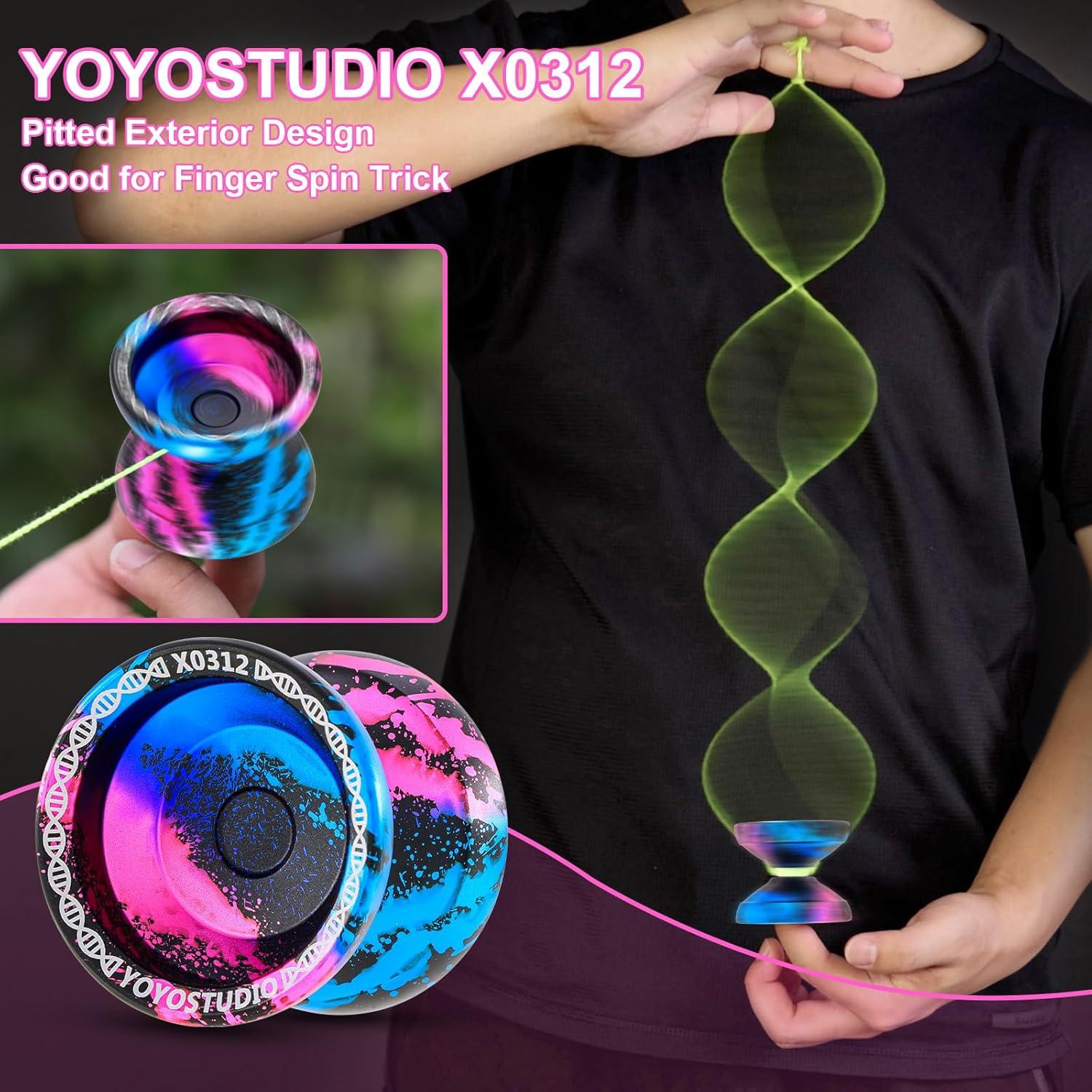 Yoyo Profesional YoYoStudio X0312 para Trucos - Negro Azul Rosa