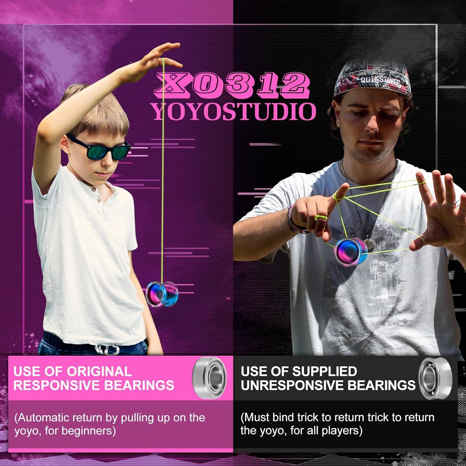 Yoyo Profesional YoYoStudio X0312 para Trucos - Negro Azul Rosa