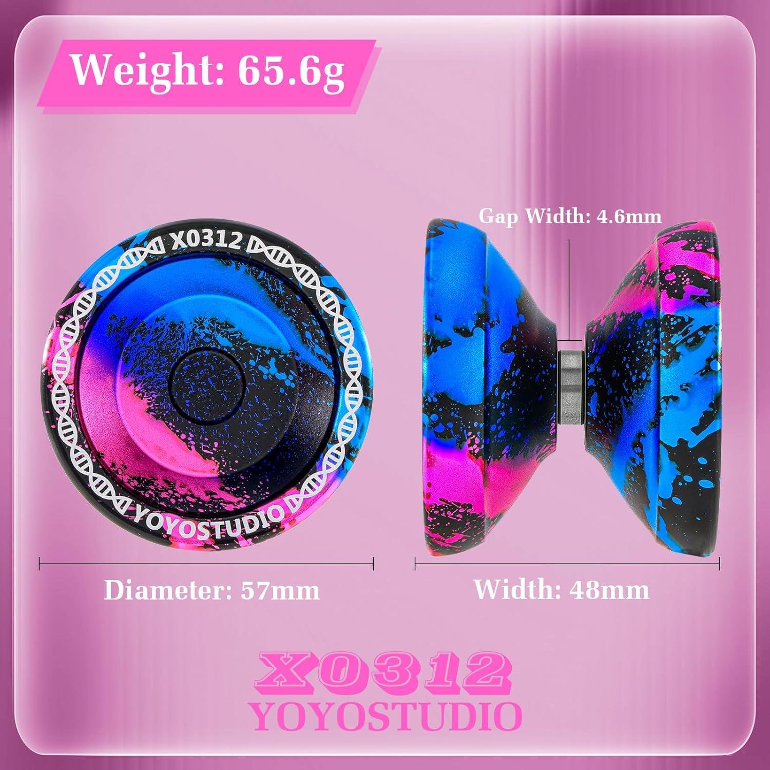 Yoyo Profesional YoYoStudio X0312 para Trucos - Negro Azul Rosa