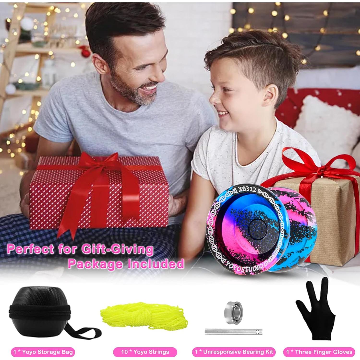 Yoyo Profesional YoYoStudio X0312 para Trucos - Negro Azul Rosa