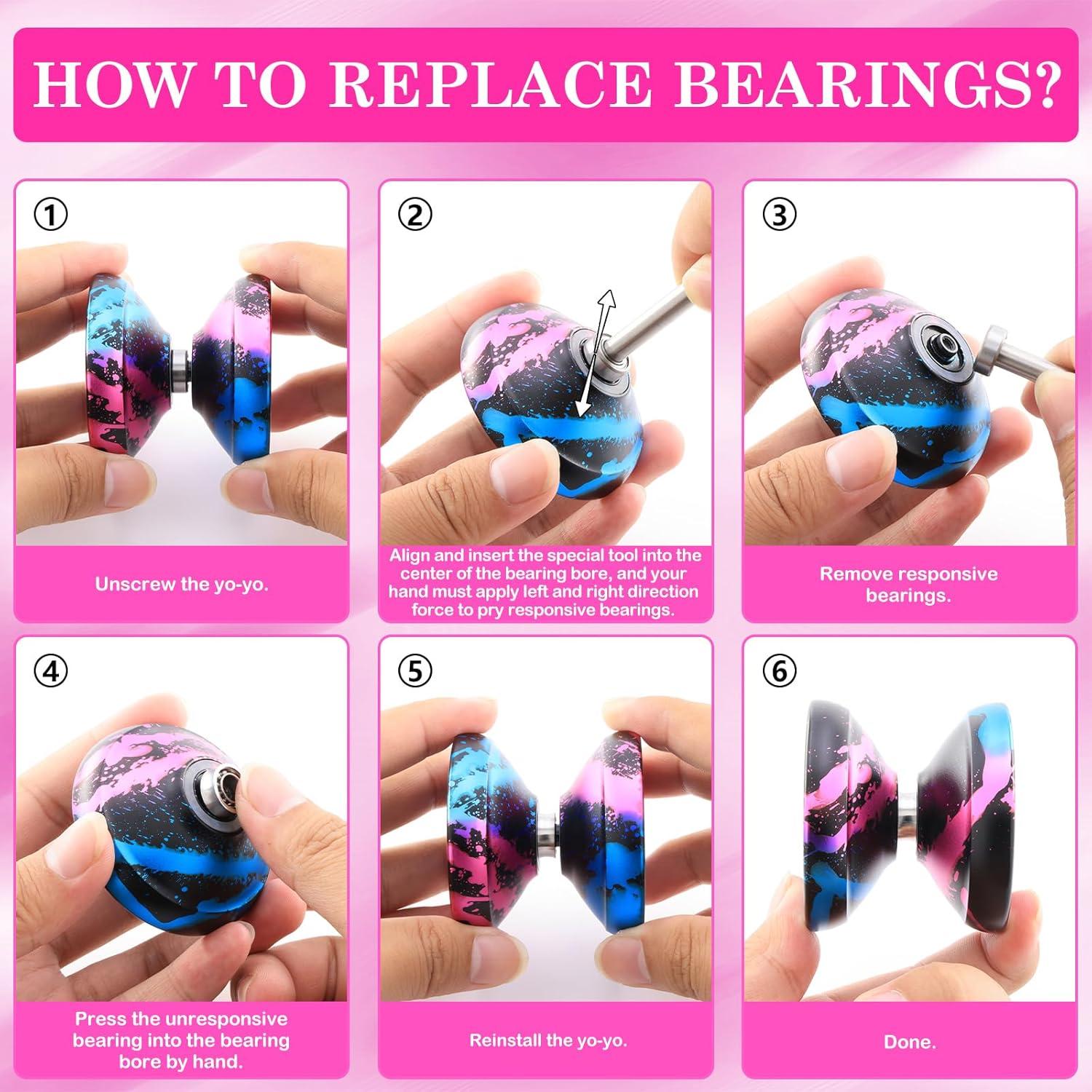 Yoyo Profesional YoYoStudio X0312 para Trucos - Negro Azul Rosa