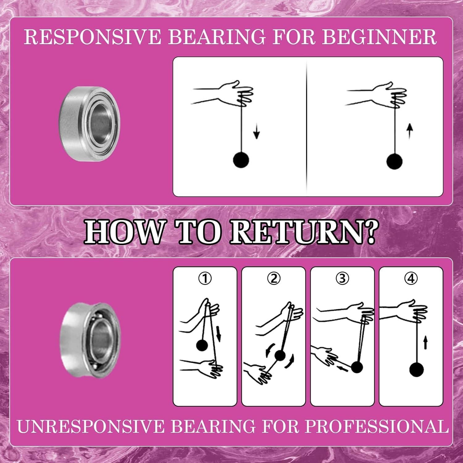 Yoyo Profesional YoYoStudio X0312 para Trucos - Negro Azul Rosa