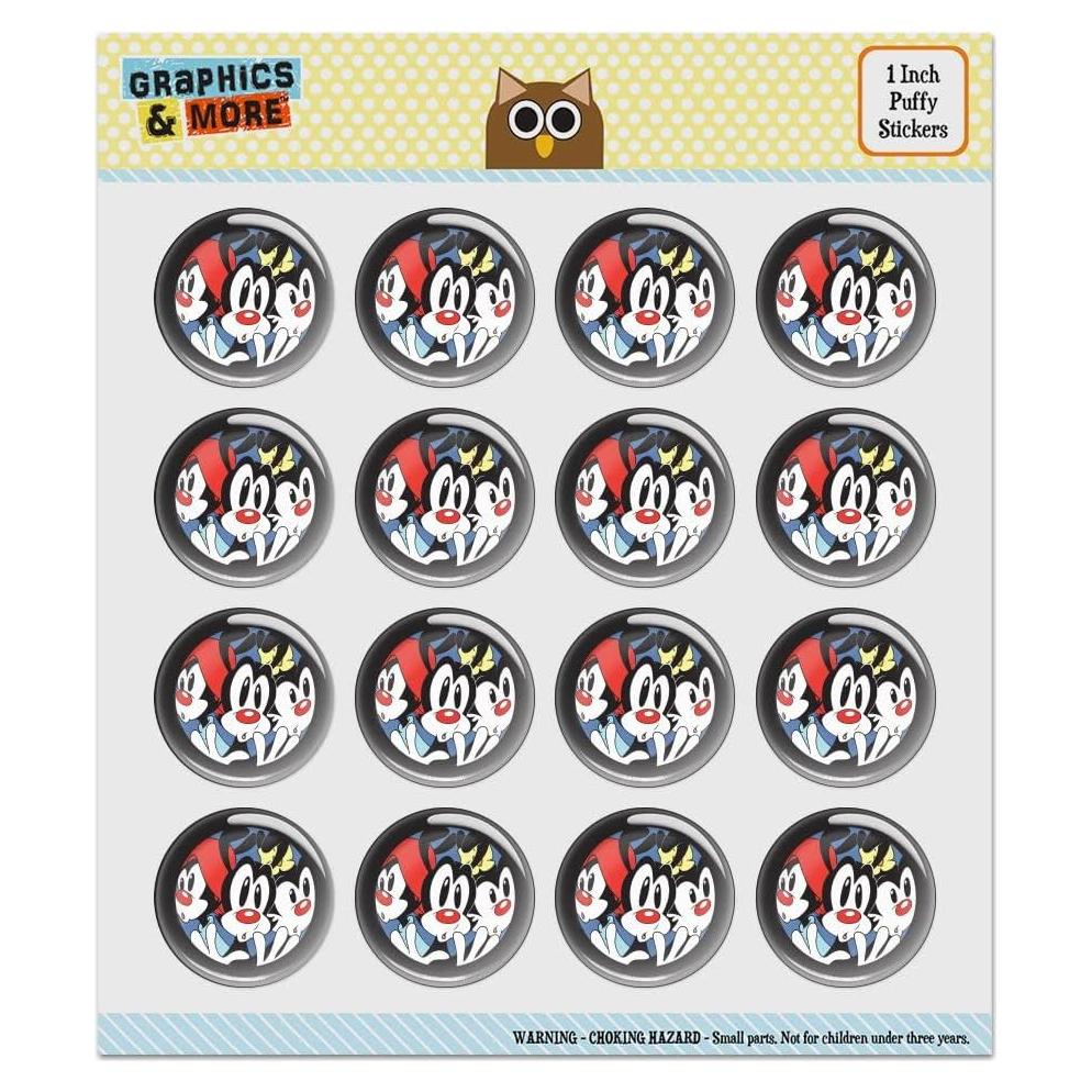 Stickers Puffy Animaniacs 16 Unidades 2.54 cm Multicolor