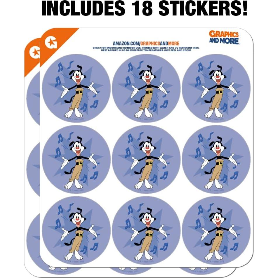 Pegatinas Animaniacs Yakko 18 Piezas 5.08 cm Vinilo Claro