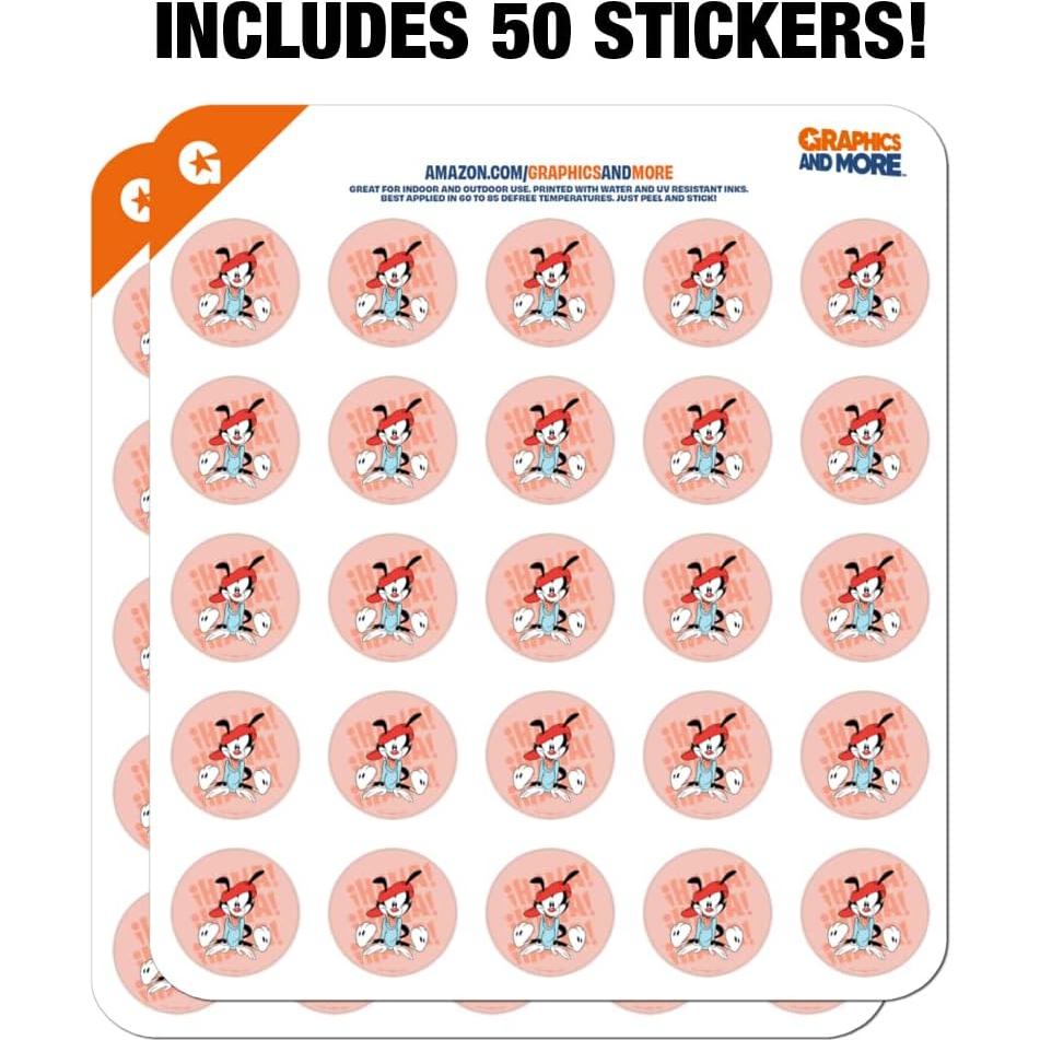 Pegatinas Animaniacs Wakko Riendo 50 Unidades Transparentes
