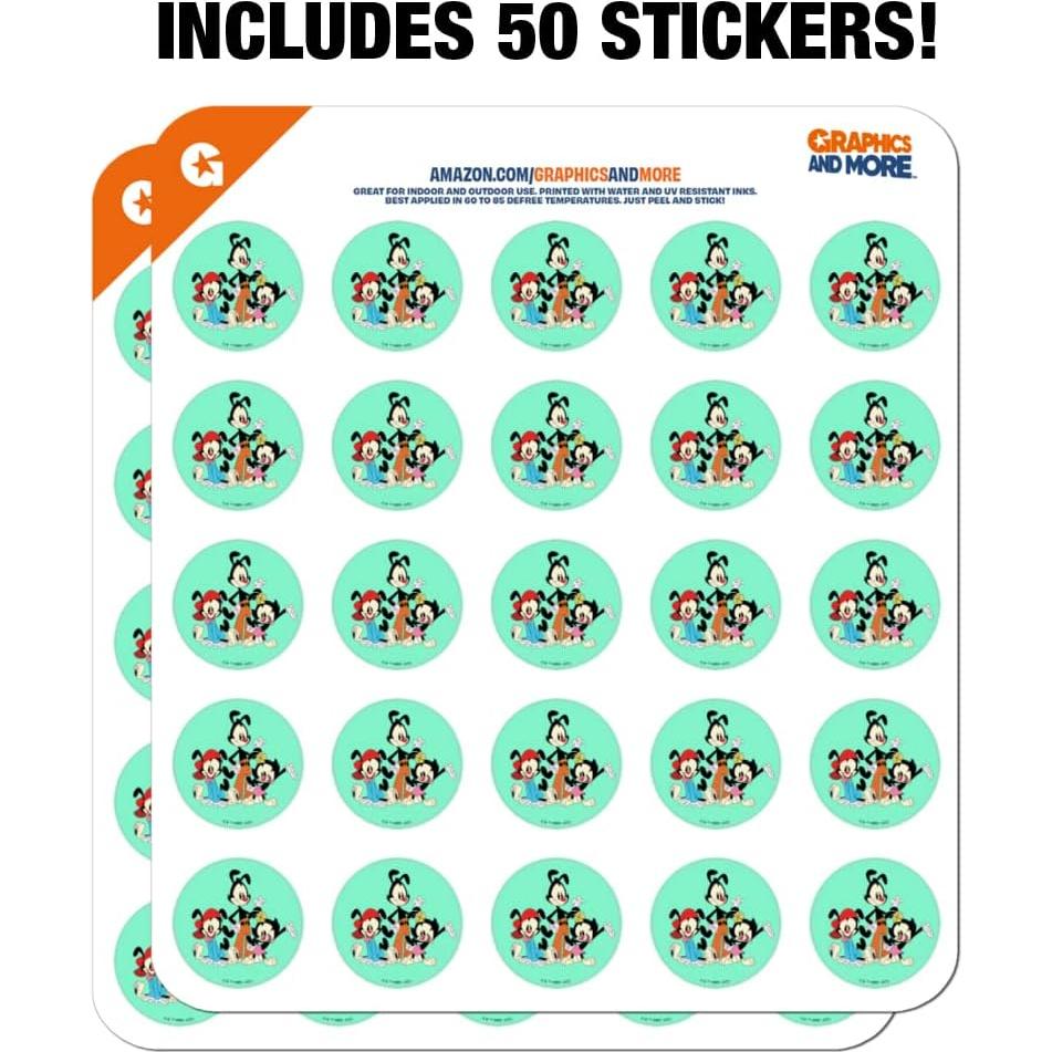 Stickers Transparentes Animaniacs 50 Piezas 2.54 cm Graphics & More