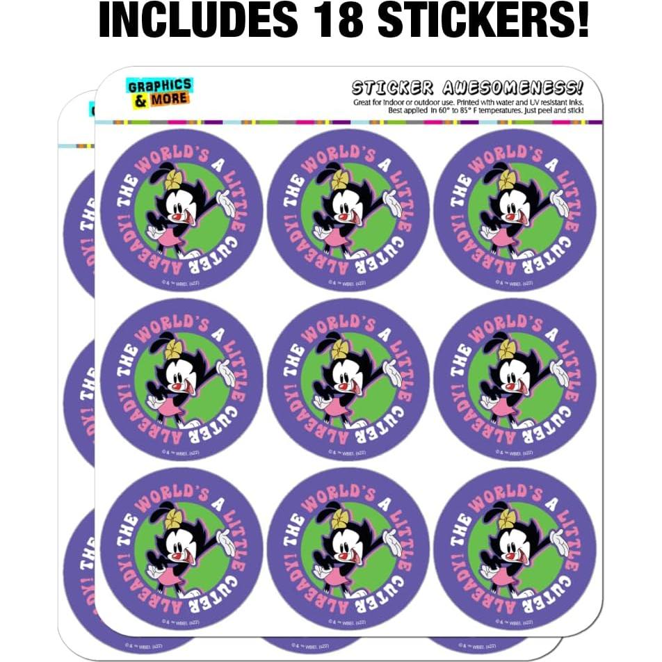 Stickers Animaniacs para Scrapbooking - 18 Piezas 5.08 cm
