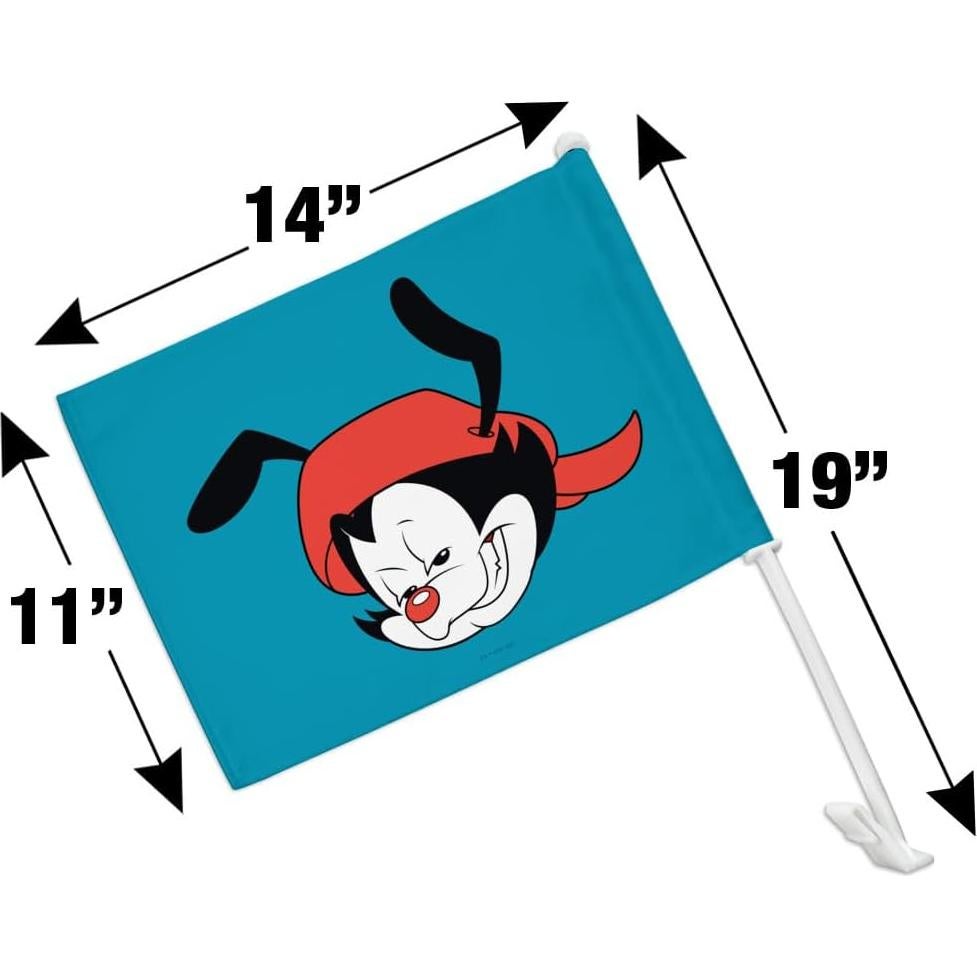 Bandera de Coche Animaniacs Wakko con Clip y Poste 48cm