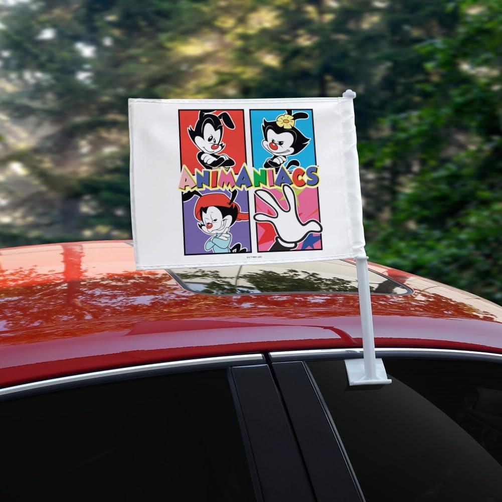 Bandera de Carro Animaniacs con Poste de Plástico 48cm