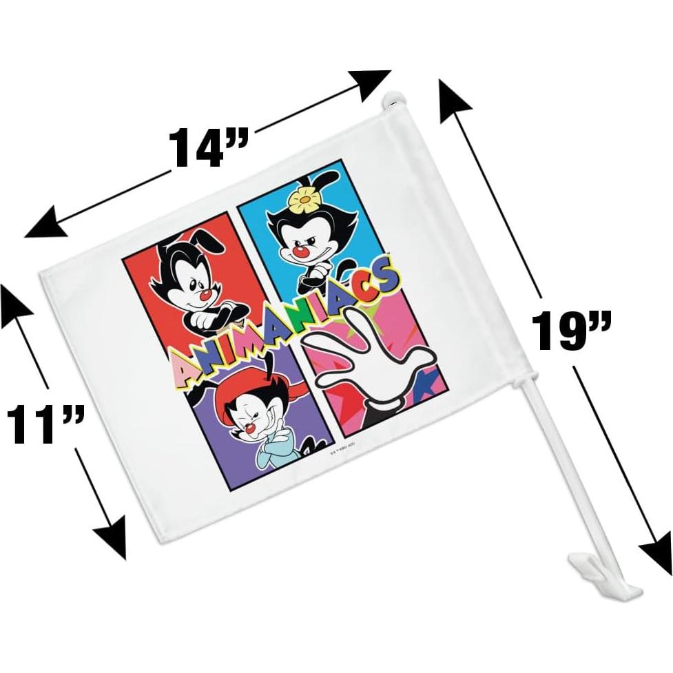 Bandera de Carro Animaniacs con Poste de Plástico 48cm