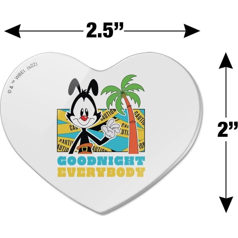 Imán de Refrigerador Acrílico Corazón Animaniacs 6.4x5.1cm