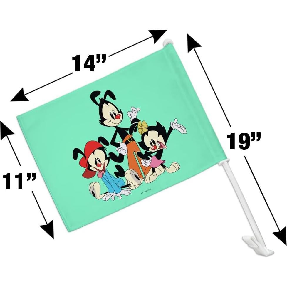Bandera de Coche Animaniacs con Clip y Poste 48cm
