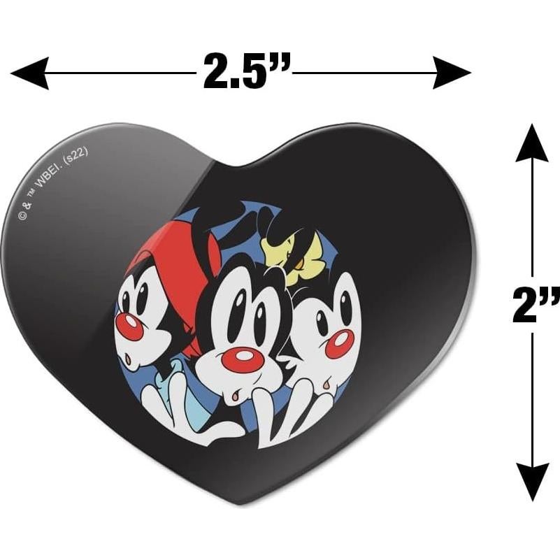 Imán de Acrílico Corazón Animaniacs - 6.4x5.1 cm