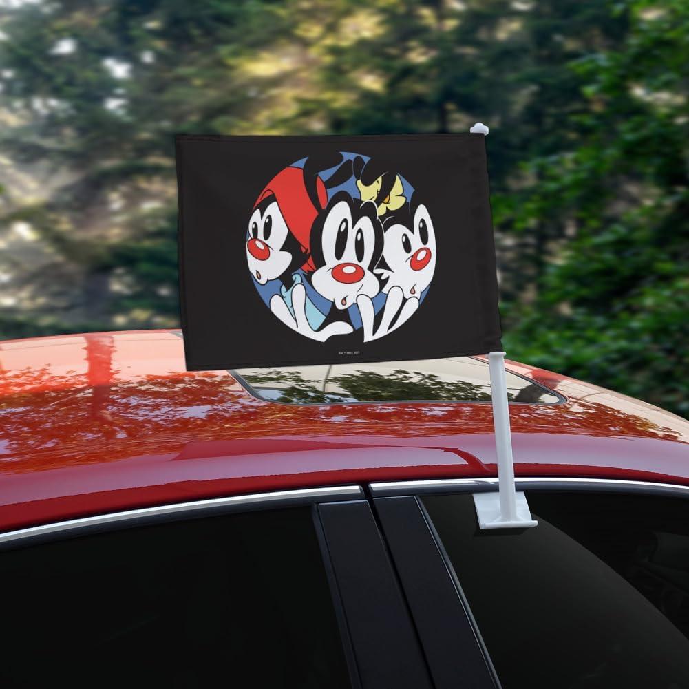 Bandera de Coche Animaniacs con Clip y Soporte - 36x28cm