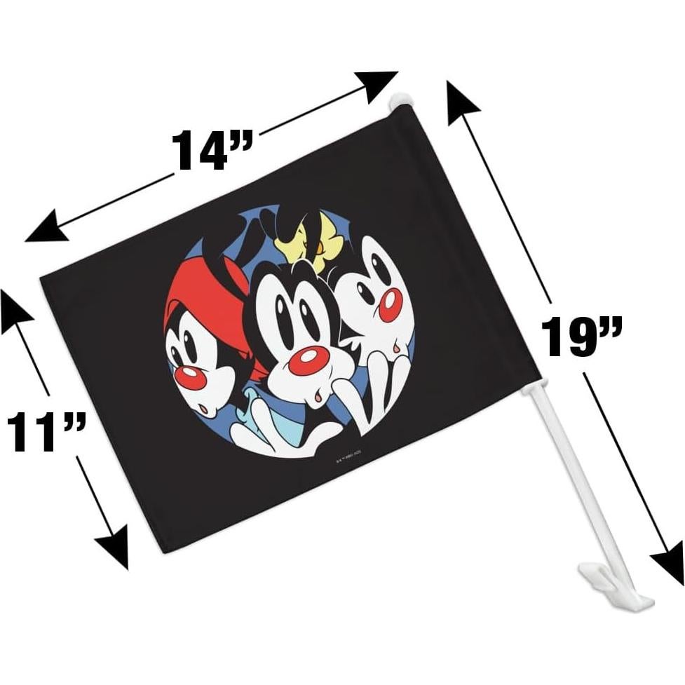 Bandera de Coche Animaniacs con Clip y Soporte - 36x28cm