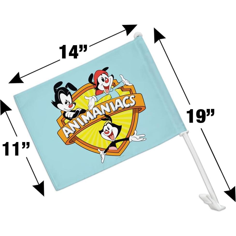 Bandera Animaniacs con Clip para Ventana y Polo 48cm