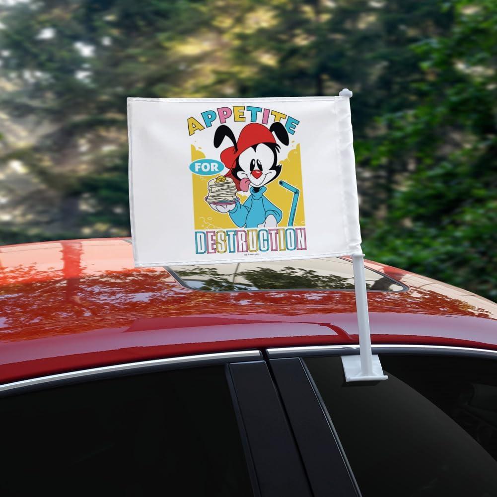 Bandera de Coche Animaniacs con Poste y Clip - 36x28cm